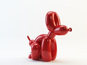 POPek Red Pooping Balloon Dog Sculpture 50cm