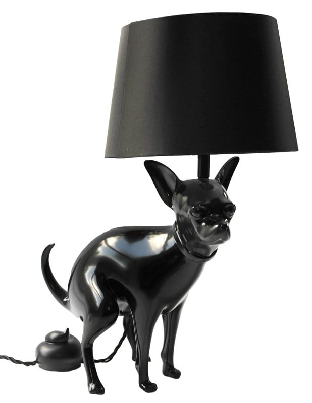 Good Puppy Black Pooping Dog Table Lamp