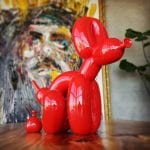 POPek Red 50 cm 01 - pooping dog artwork