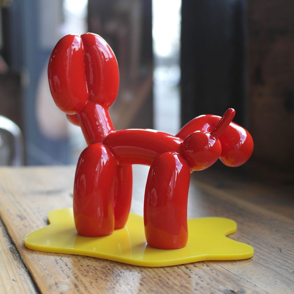Peepek Red Mini Balloon Dog Sculpture